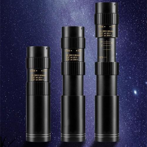 10-300x40 Monocular Telescope HD Powerful Portable Zoom High Quality with Tripod Support Mobile Phone CameraTelescope Long Range