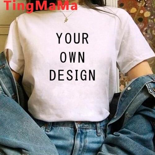 Your OWN Design T-Shirts Men Unisex Short Sleeve White Pink Diy Customize Your Like Photo or Logo T-shirt Casual Top Tees Male