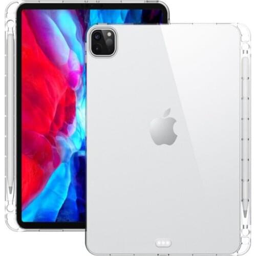 Soft Tpu Case Voor Ipad Pro 12.9 Inch 2020 Clear Crystal Transparant Met Pen Houder Case Voor Ipad Pro 11 inch 2020 Back Cover
