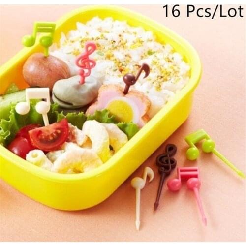 Novelty Plastic Cartoon Animals Ants Cats Musical Note Shape Food Fruit Fork Picks Set for Party Cake Dessert Bento Accessories