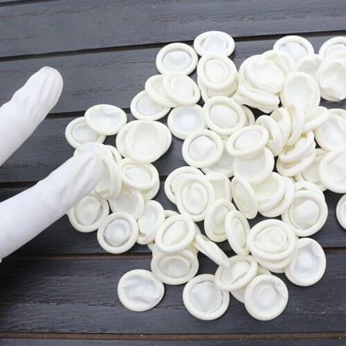 20pcs Disposable Anti Static Rubber Latex Finger Cots Eyebrow Extension Gloves Practical Off Eyelash Extension Tool Accessories