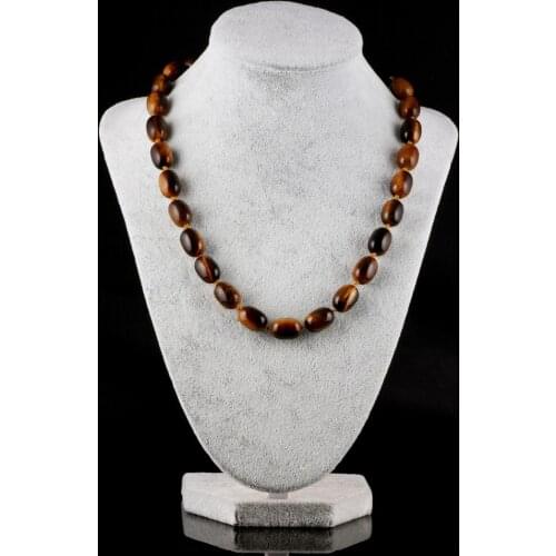 Wholesale natural stone necklace tiger eyes necklace quartz stone necklace 21 colors optional 10x14mm 18 inches