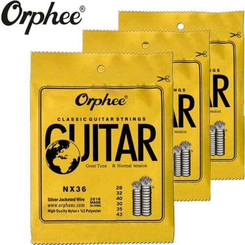 Orphee NX36 028-043 Classical Guitar Strings nylon silver jacketed wire Vacuum Packaging guitar parts 3 set