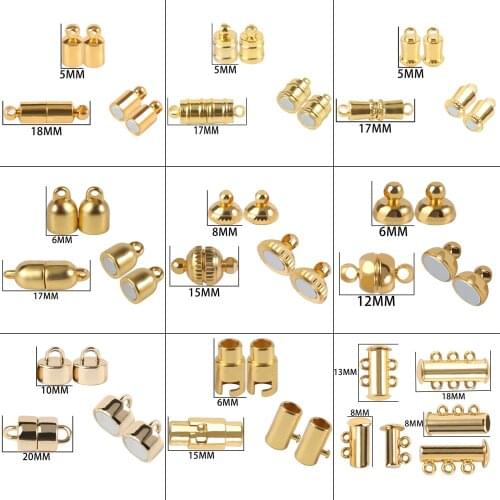 Gold Color Stainless Steel Strong Magnetic Clasp Leather Bracelet Necklace Connectors Buckles For Jewelry Making DIY Accessories