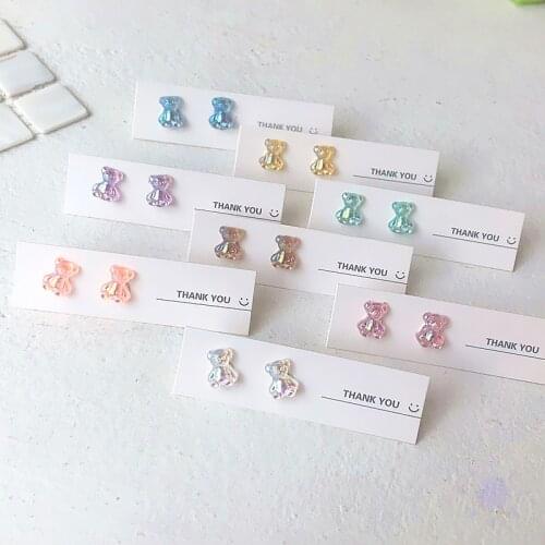 Colorful Bear Earrings New Cute Mini Candy Acrylic Earrings Fashion Accessories Earrings Womens Jewelry