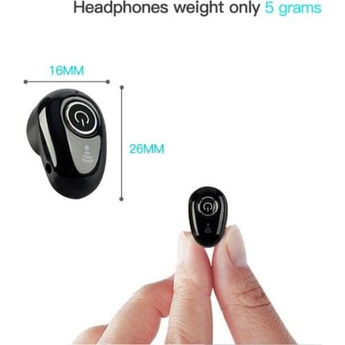 S650 Mini Bluetooth Earphone Wireless In-Ear Invisible Earbuds Handsfree Headset Stereo with Mic for smart phones