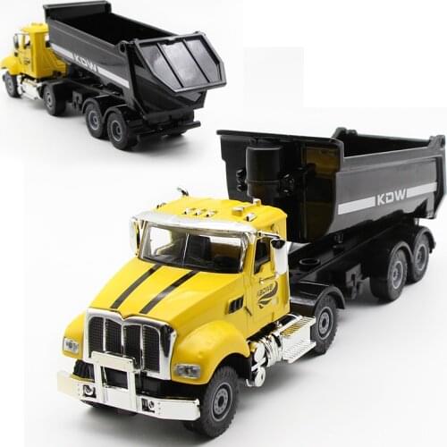 Alloy Diecast Hardcover Dumper Truck US Engineering Construction Vehicle 1:50 Model Metal Hobby Toys Children Chirstmas Gifts