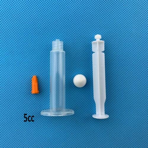 1,000PCS/LOT, 5CC Clear Air Dispense Syringe Barrel 4-pieces(barrel+stopper+tip cap+plunger)
