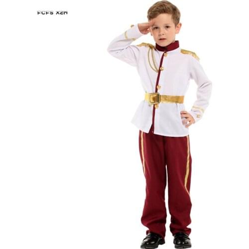M-XL Boys Soldier Uniform Cosplay for Kids Halloween Children Army Officer Costumes Carnival Purim parade Masquerade party dress