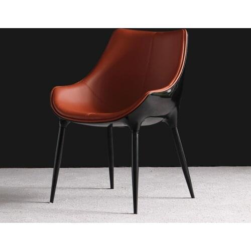 Modern Minimalist Dining Chairs Home Nordic Designer Backrest Chair Light Luxury Leather Chair Creative Chair Leisure Reception