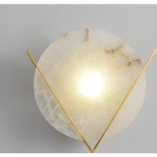 Natural Marble LED Wall lamp Surface mount Parlor Stairs Wall lights Copper Warm light Wall Decoration Nordic Wall Sconce