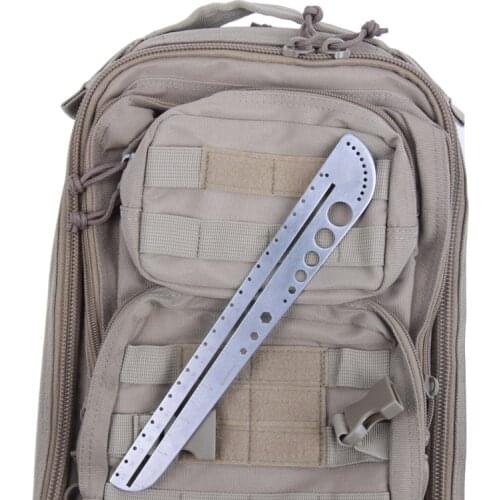 26.3 * 3.9 Cm Outdoors Multifunction Scale Tool Map Landmarks Compasses Ruler Protractor Stainless Steel Inner Hexagon EDC Ruler