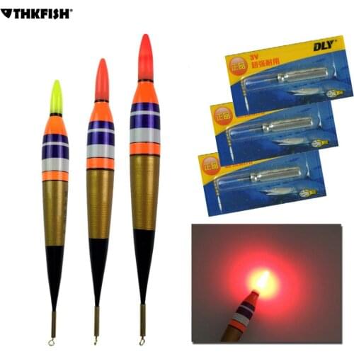 1 piece LED Fishing Float Size 1 2 3 Balsa Wood Glow Fishing Float Bobber Freshwater Saltwater Led Bobber
