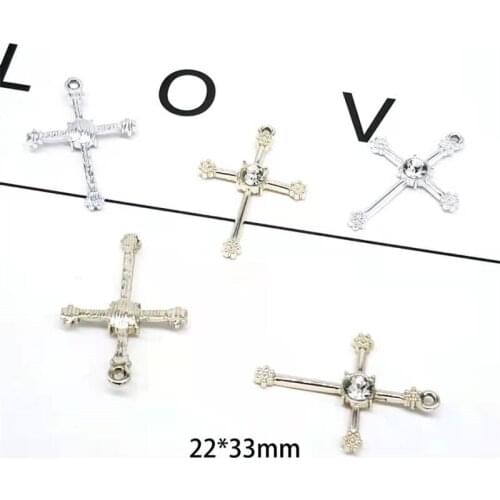 10pcs Point Drill UV Color Retention Cross Pendants DIY Jewelry Findings Headdress Bracelet Earring Handmade Products Accessorie