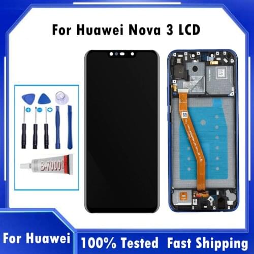 100% Tested LCD For Huawei Nova 3 LCD With Frame Display Screen For Huawei Nova 3 Screen Display PAR-LX1 PAR-LX9 LCD Replacement