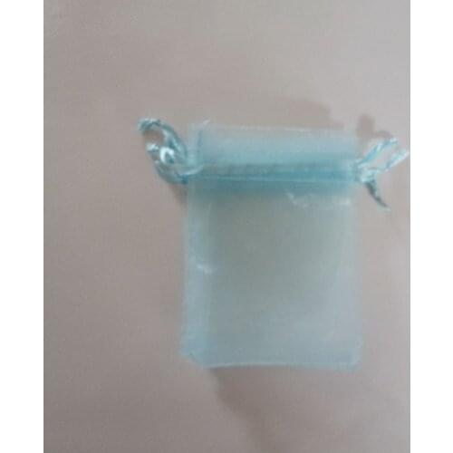 100pcs Sky Blue Gift Bags For Jewelry Bags Packaging Organza Bag Drawstring Bag Wedding/woman Travel Storage Display Pouches