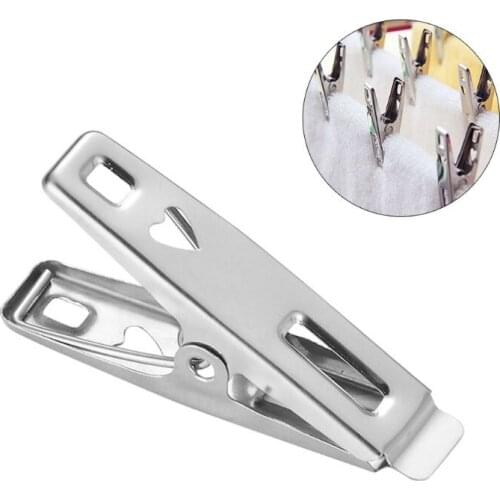 100PCS Clothes Pegs Stainless Steel Clips For Coat Pants Laundry Drying Hanger