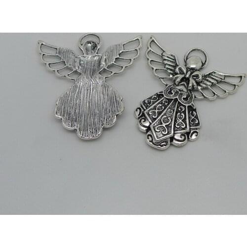 15pcs Charms guardian angel 26*23mm Antique Silver Plated Pendants Making DIY Handmade Tibetan Silver Jewelry