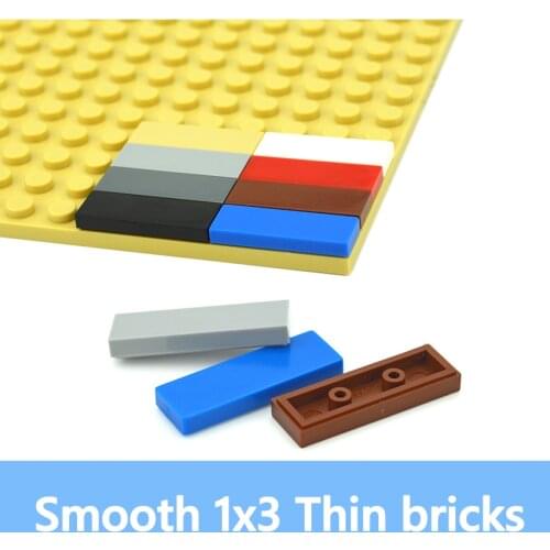 1x3 Educational Creative Size MOC DIY Building Blocks Figure Bricks Ceramic Tile Bricks Smooth Flat Tiles Toys for Children