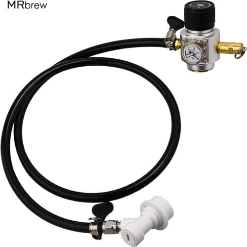 5/16" PVC Gas Line Assembly - 0-90 PSI Soda Bottle CO2 Mini Gas Regulator with Relief Valve T21*4 - Draft Beer Dispensing