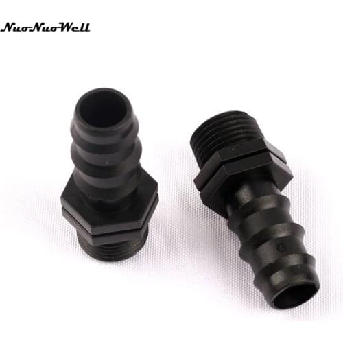 5pcs NuoNuoWell 1/2" Male Thread To 20mm Water Pipe Connectors Micro Irrigation PE Hose Connector Garden Drip System Fittings