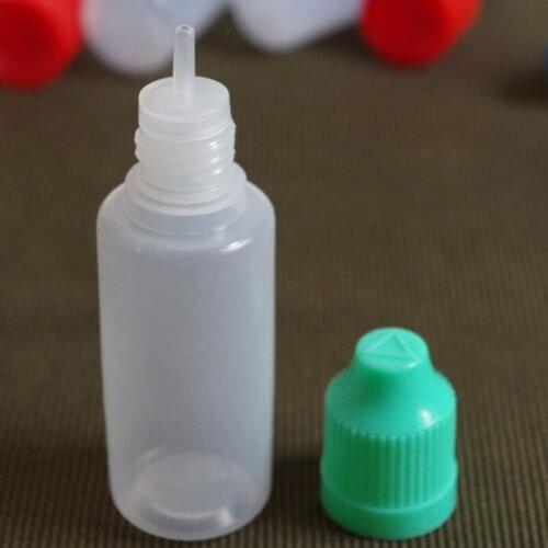 50pcs Soft 20ml Empty Bottle Plastic Dropper Bottles with Childproof Cap for E Liquid PE Bottle