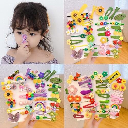 8pcs/set Flowers Vegetables Fruit Childrens Hairpin Headdress princess Hair Accessories for girl Side clip bangs clip