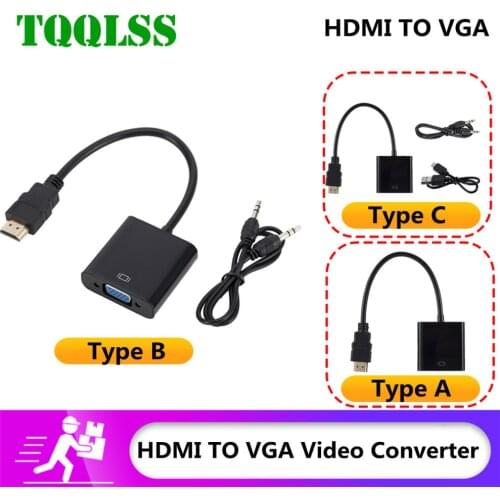 Hot Selling 1080P HDMI TO VGA Adapter Cable Male To Female Converter VGA Jack 3.5 AUX Cable USB Power For PC Laptop projector TV