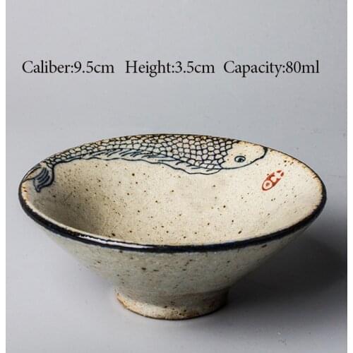 Antique Hand Painted tea cup Jingdezhen creative tea set ceramic tea cup Japanese rough pottery cup Pu'er cup Hat Cup NO.YZ1