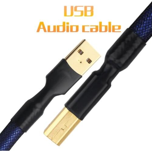 6N OCC Silver Plated USB A to B DAC Hifi Digital Audio Cable