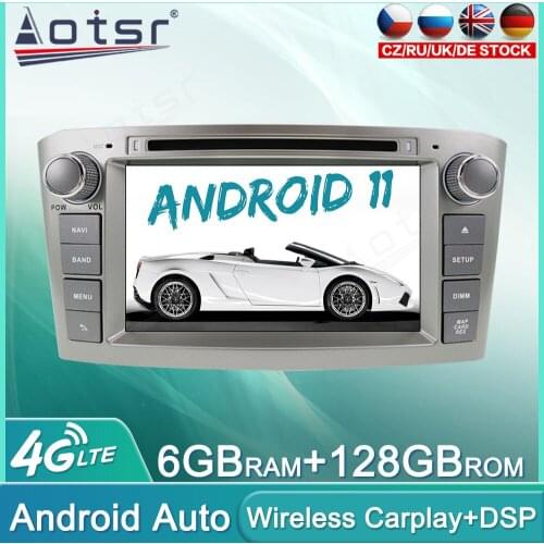 Android 11 128GB Car Radio DVD For Toyota Avensis 2002-2008 Audio Multimedia Player GPS Navigation Auto Stereo Head Unit Carplay