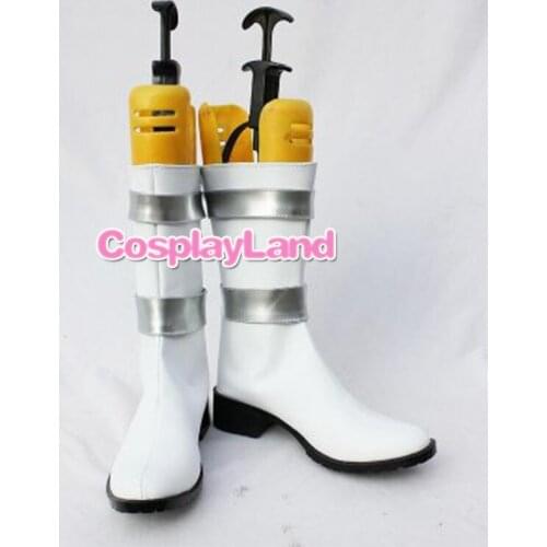 Gundam Seed White and Silver Cosplay Boots Shoes Anime Party Cosplay Boots Custom Made for Adult Women Shoes