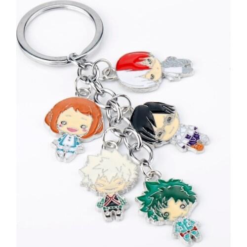 Dongsheng My Hero Academia Figure Keychain Cute Boku No Hero Academia Key Chain Pendant Anime Accessories Cartoon Key Ring