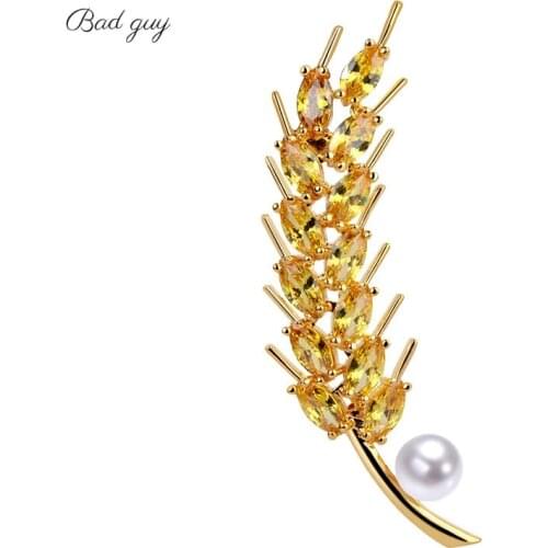 Wheat Modeling Brooch Pin for Womens Gold Plant Brooches Clothes Scarf Buckle Garment Accessories Fashion Jewelry Gem Pins