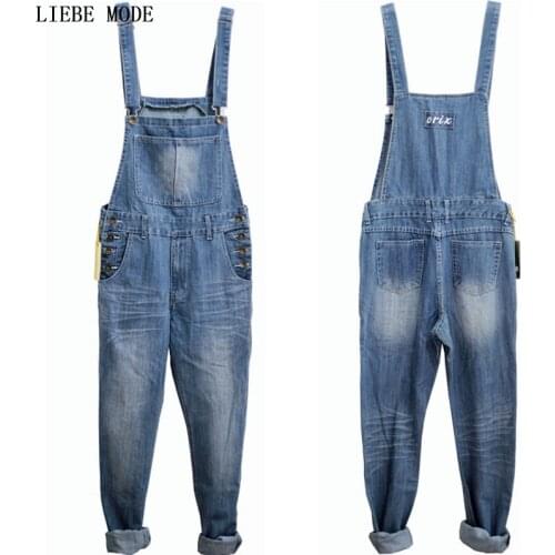 Adult One Piece Denim Jumpsuit Men Overalls Jumpsuit Bib Pants Suspender Jeans Long Pants Dark Blue Light Blue Big Size S-5XL