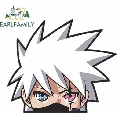 EARLFAMILY 13cm x 11cm for Naruto Character Peeker Car Sticker Waterproof Vinyl Kakashi Decal Bumper Door Window Decoration