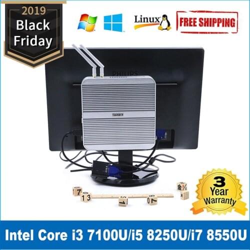 Intel core i5 8250u Thin Client DDR4 RAM 32G minipc i7 7660u windows10 pro wifi&bluetooth fanless computer i5 7260U desktop