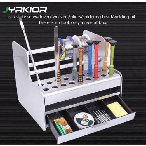 Jyrkior Mainframe Parts Storage Box Mobile Phone Maintenance Component Box Screwdriver Tweezers Tool Box