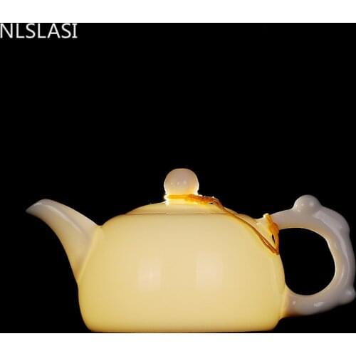Chinese Jingdezhen white porcelain teapot Oolong tea Handmade kettle ceramics Tea pot Exquisite tea set Authentic 230ml