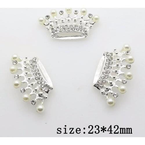 Hot Sale 5pcs/lot 23*42mm alloy Rhinestone Crown diy Pendant Jewelry Findings Accessories Components for Jewelry wedding Making