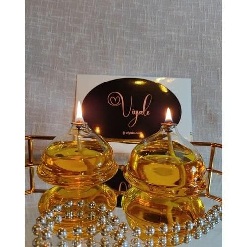 Viyale Store Chef Model Glass Oil Lamp Dual Set