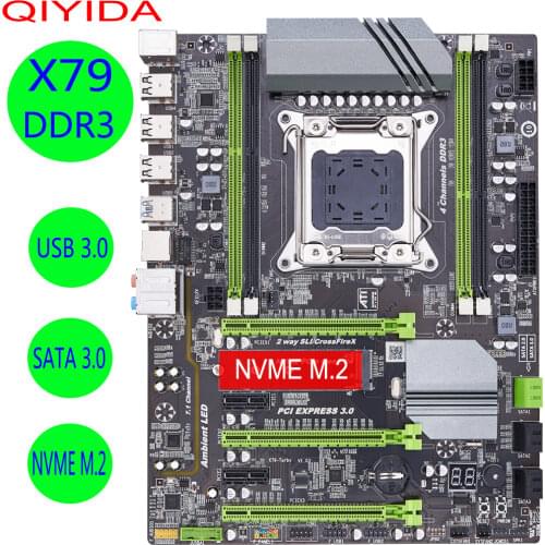 X79 motherboard LGA2011motherboard ATX USB3.0 SATA3 PCI-E NVME M.2 SSD support REG ECC memory and Xeon E5 processor