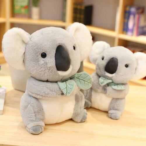 Lovely Simulation Koala Eating Leaf Stuffed Doll Plush Animal Toy Sofa Pillow Kids Birthday Christmas Gift