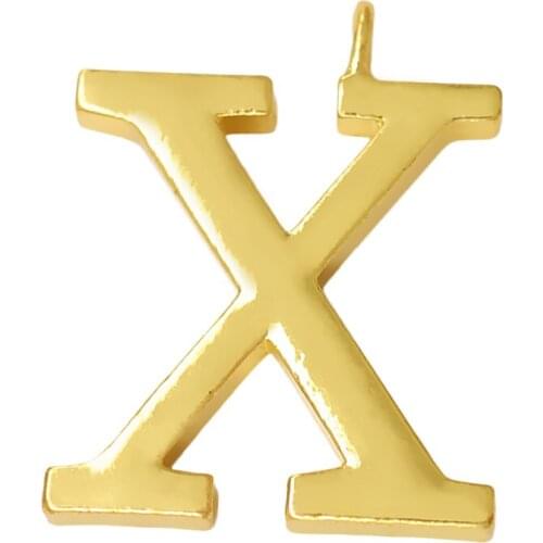 Fashion 3D uppercase English letter X metal charm pendant for hiphop style jewelry making