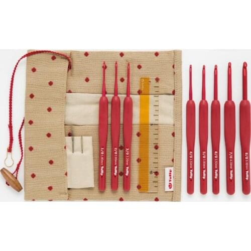 Tulip TED-001 ETIMO Red Crochet Set with Cushion Grip 1.8MM,2.0MM, 2.2MM, 2.5MM, 3.0MM, 3.5MM,4.0MM, 5.0MM,5.5MM 10MM,12MM,15MM