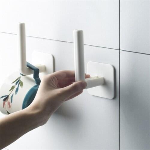 1Pcs Wall Hook Self Adhesive toilet paper holder stand Tissue Towel Rack Hanger Kitchen Bathroom Holder Storage wall organizer