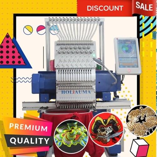 Wholesale single head flat bead shirt newest15 needle holiauma cheap computer embroidery machine price for sale