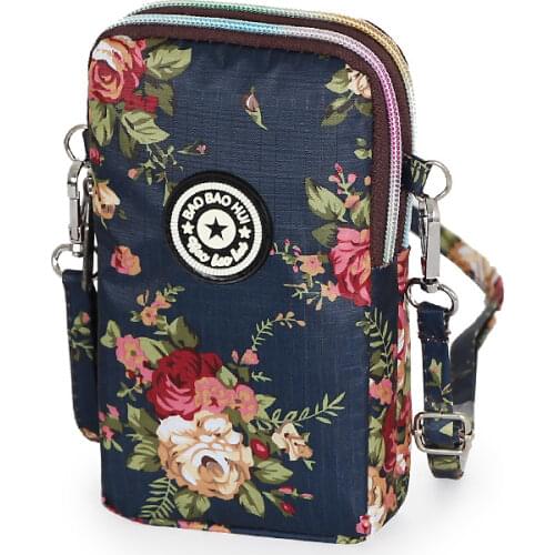 Wholesale Women Mini Mobile Phone Bag Female Crossbody Bag Ladies Shoulder Bag Canvas Wallet Purse