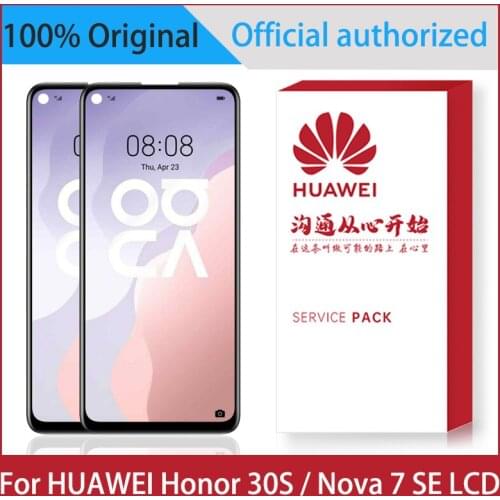 Original 6.5'' Display For Huawei Honor 30S CDY-AN90 / Nova 7 SE CDY-AN00 LCD Touch Screen Digitizer Assembly With Frame