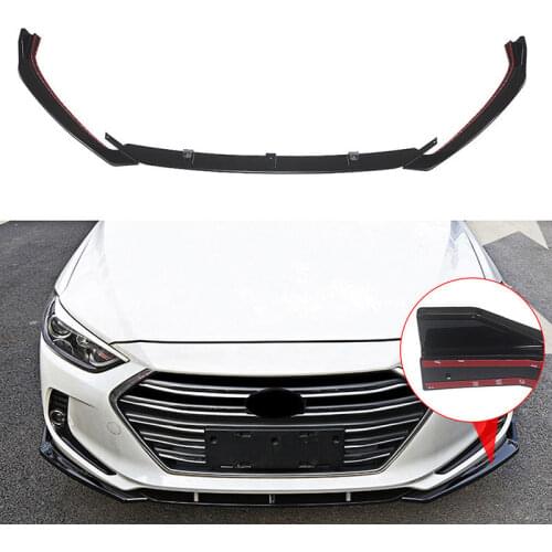 Loyalty Front Lip for 2017 2018 Hyundai Elantra Painted Gloss Black Bumper Spoiler Splitter Wing Guard Trim